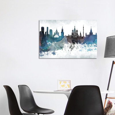 Moscow Bluish Skyline 1 Piece Wrapped Canvas Wall Art
