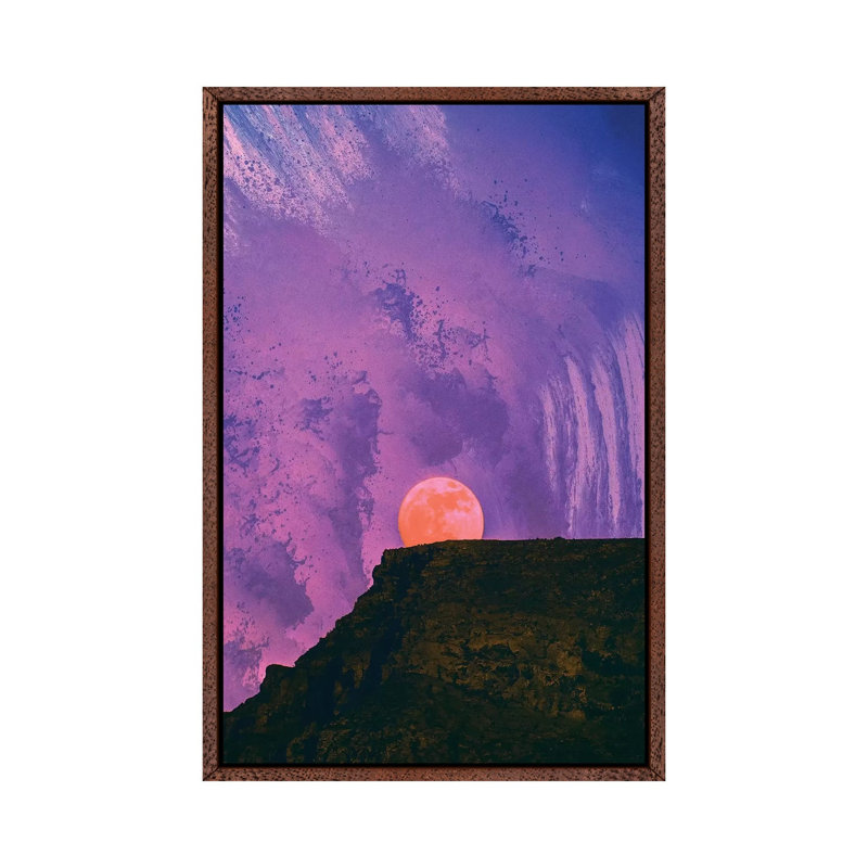 Fury of Neptune 1 Piece Wall Art on Canvas, 66.04cm H x 45.72cm W x 3.81cm D, Classic Brown Wood Framed