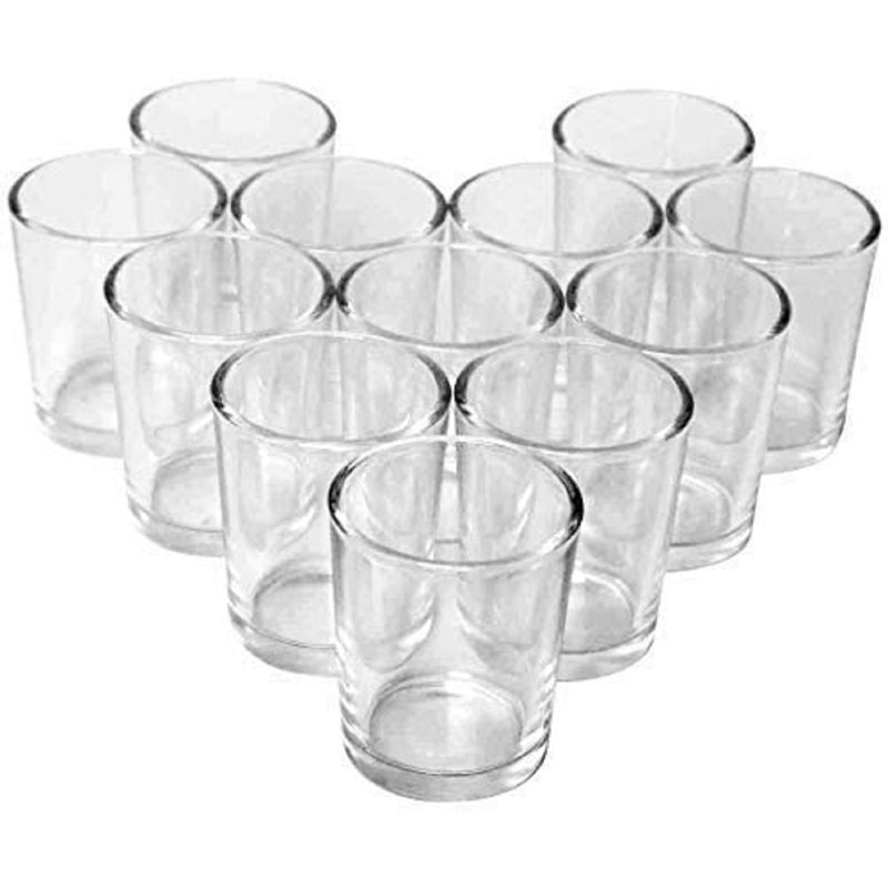 Hosley Set of 24 Votive/Tealight Candle Holders - Your Choice of Colors. Ideal for Weddings, Parties, and Special Events (2-Clear)