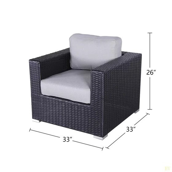 Chaise de patio entièrement assemblée avec coussins