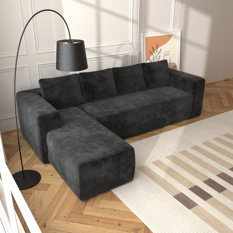 Canapé modulaire, canapé modulaire moderne, canapé rembourré avec méridienne orientée à droite pour le salon