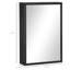 Armoire murale en acier inoxydable avec miroir et tablettes de rangement, conception compacte et durable pour les salles de bain modernes-1631233244