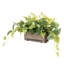 24.89cm Faux Pothos Plant in Solid Wood Planter
