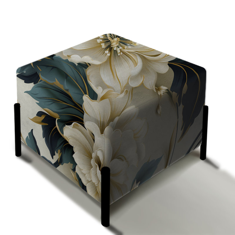 Contemporary Motifs Victorian Pattern VI - Floral Square Ottoman