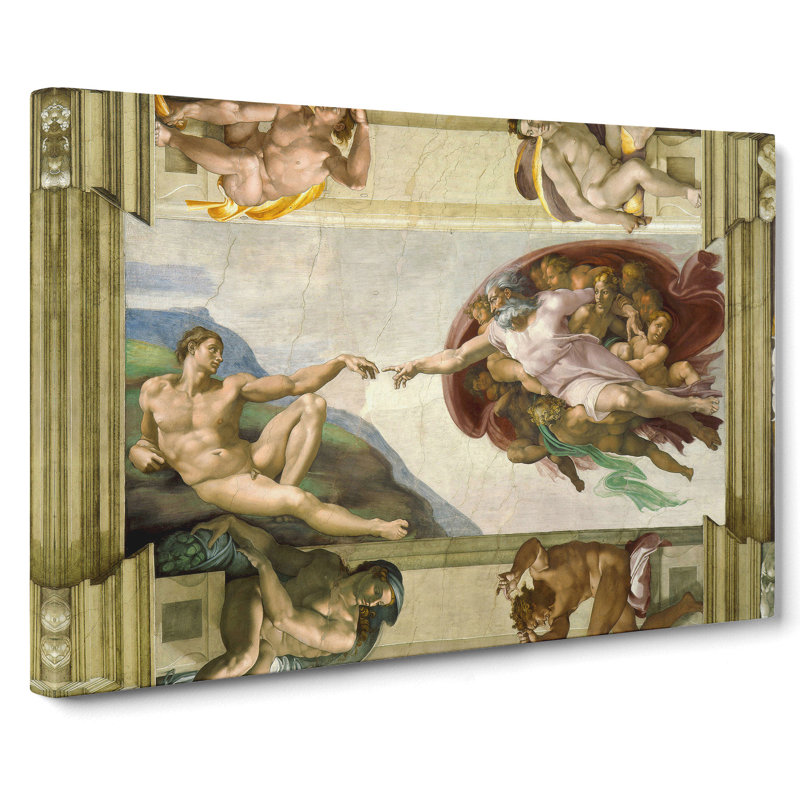 The Creation Of Adam by Michelangelo - Wrapped Canvas Painting, 40cm H x 60cm W x 3cm D