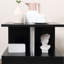 Table de bout, table d'appoint d'appoint, table basse en forme de S avec tablette de rangement et poteaux en acier-1846142911