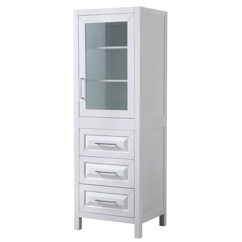 Daria Linen Cabinet, White/Chrome