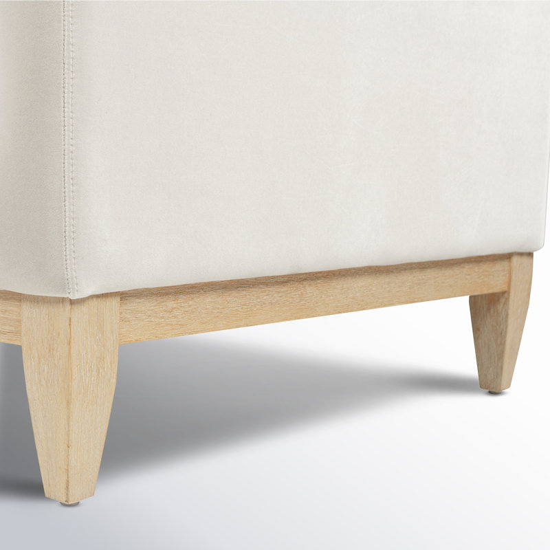 Canapé rembourré 75,5 po Pera, Velours beige français