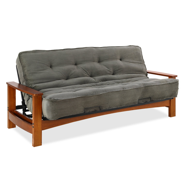 Futon et matelas Mccalla, Velours côtelé sauge