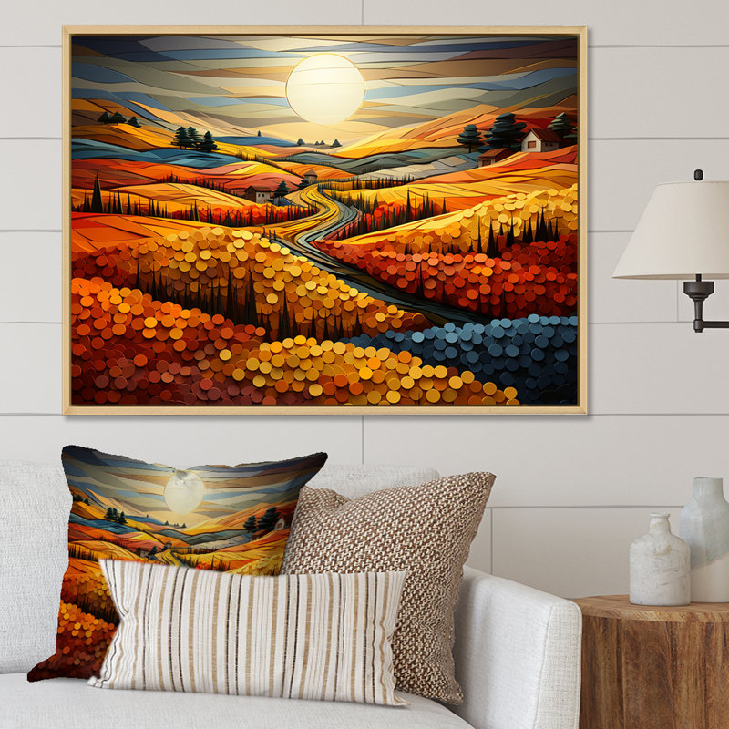 «Countryside Fusion Unveilé II», reproduction sur toile, Cadre flottant blanc, H 12 po x l 20 po