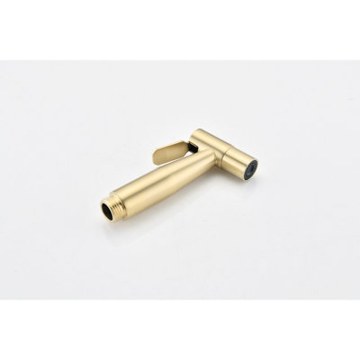 Toilet Hygiene Upgrade - Handheld Bidet In Brushed Gold Metal, With Adjustable Spray For A Cleaner Settings Hygienic And Clean Bathroom