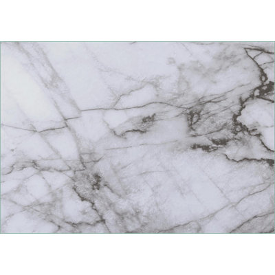 Desks, Modern 48” Computer Desk with Storage | Left/Right Setup | White Marble-Look, Black Metal | White | Particle Board