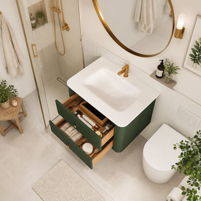 Meuble-lavabo mural simple et flottant 30 po avec lavabo