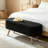 Oval Boucle Storage Ottoman Bench with Wood Legs-140516516