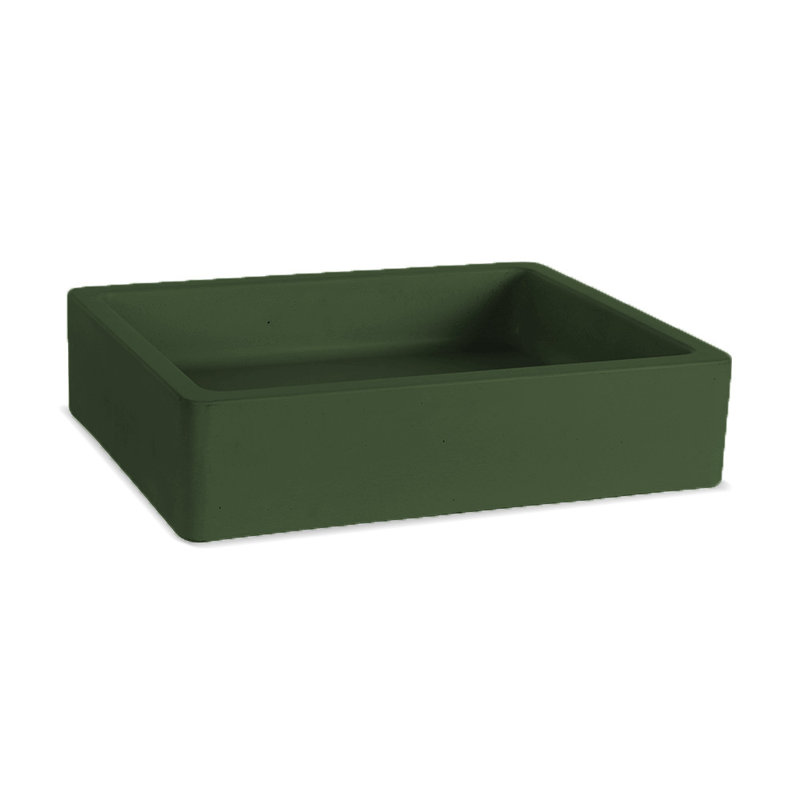 Newterra Handmade Rectangular Vessel Bathroom Sink, Forest