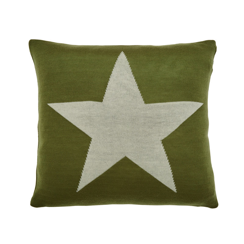Star Cushion Cushion, Green Geometric Shapes