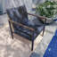 Chaise d'extérieur en osier avec structure en métal, coussins-714662474