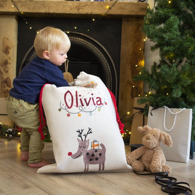 Personalised Reindeer Santa Sack, Yes