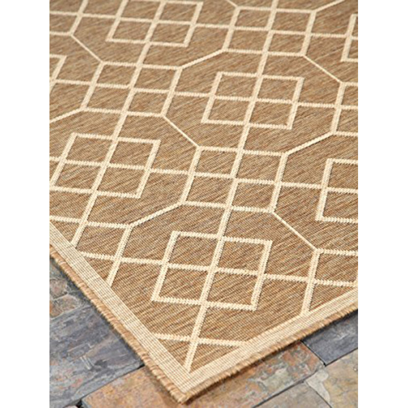 Tapis espace intérieur/extérieur beige blocks Boutte, Rectangulaire 4 pi 5 po x 7 pi