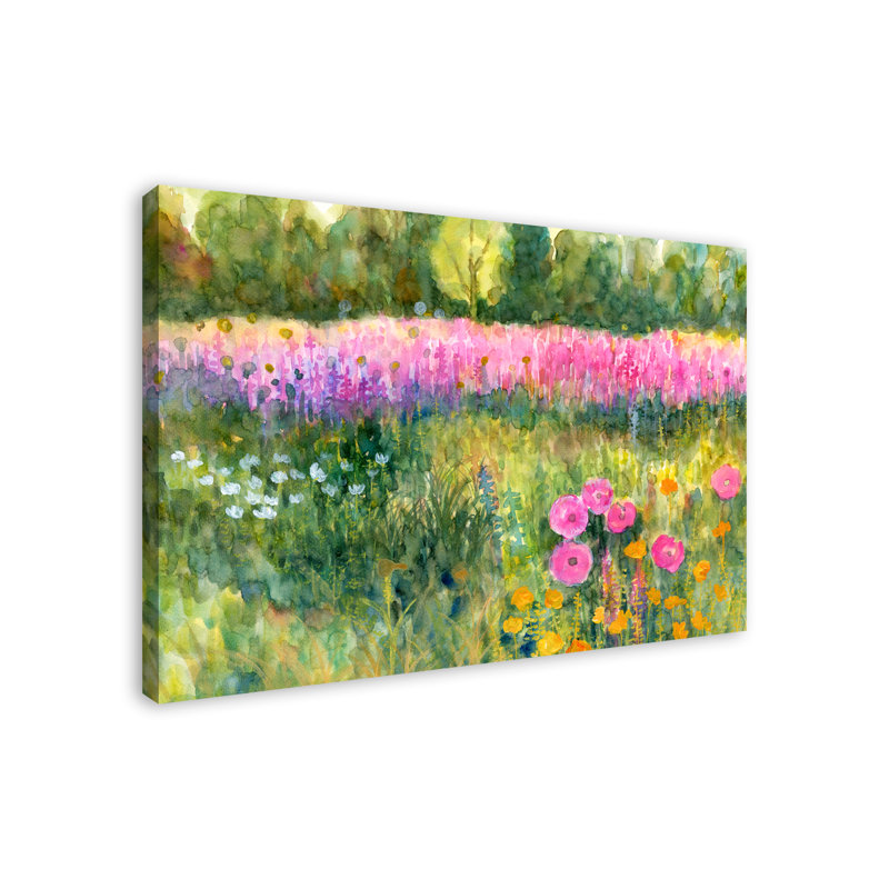 «Floral Field», reproduction de peinture à l'aquarelle sur toile