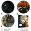 Encre blanche blanche, bleue et orange II - art mural abstrait en métal-177414286