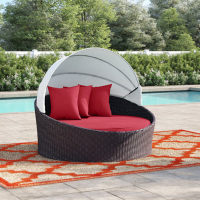 Convene 63" Wide Outdoor Wicker Patio Daybed with Cushions