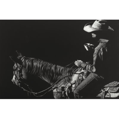 Cowboy Scratchboard I