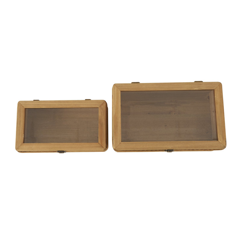 Scarlet 2 - Piece Handmade Wood Decorative Box, 8.3" H x 14.5" W x 9.1" D