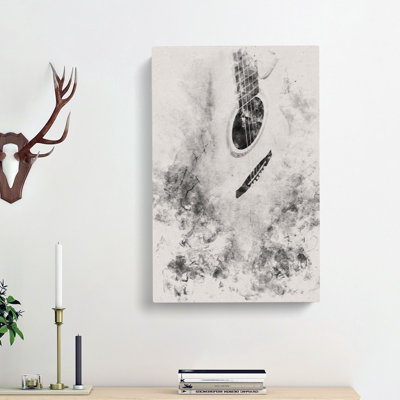 Cracked Acoustic Guitar - Wrapped Canvas