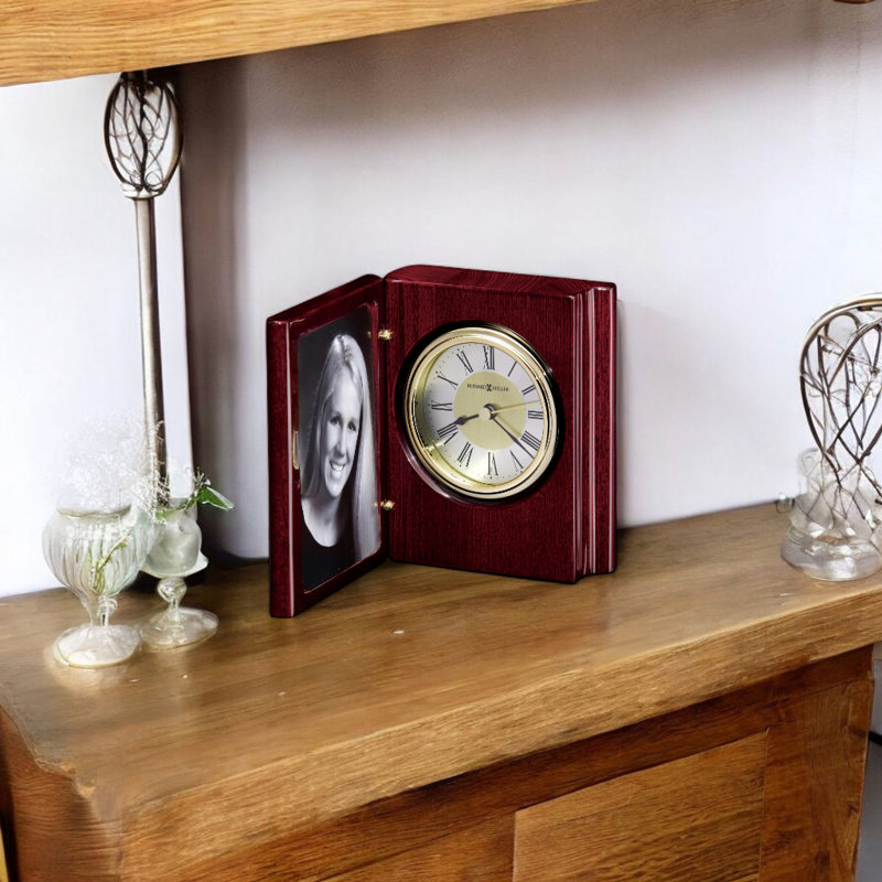 Portrait Book Table Clock
