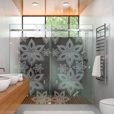 Portes de douche coulissantes en verre sans cadre H 58 po x H 80 po
