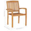 Chaise de patio empilable en teck avec coussin-1407841660-1360054907