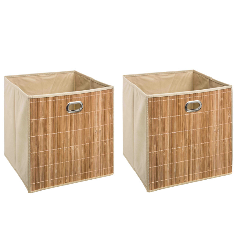 Rebrilliant Fabric Decorative Basket, Bamboo
