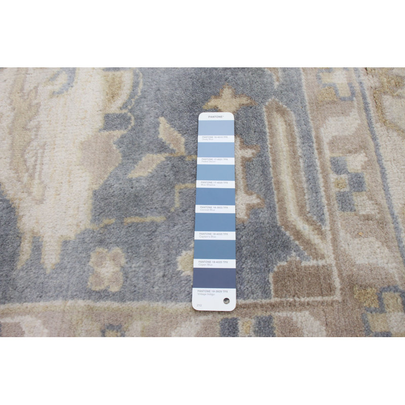 Noué à la main en laine bleu du Sud-Ouest Tapis décoratif
