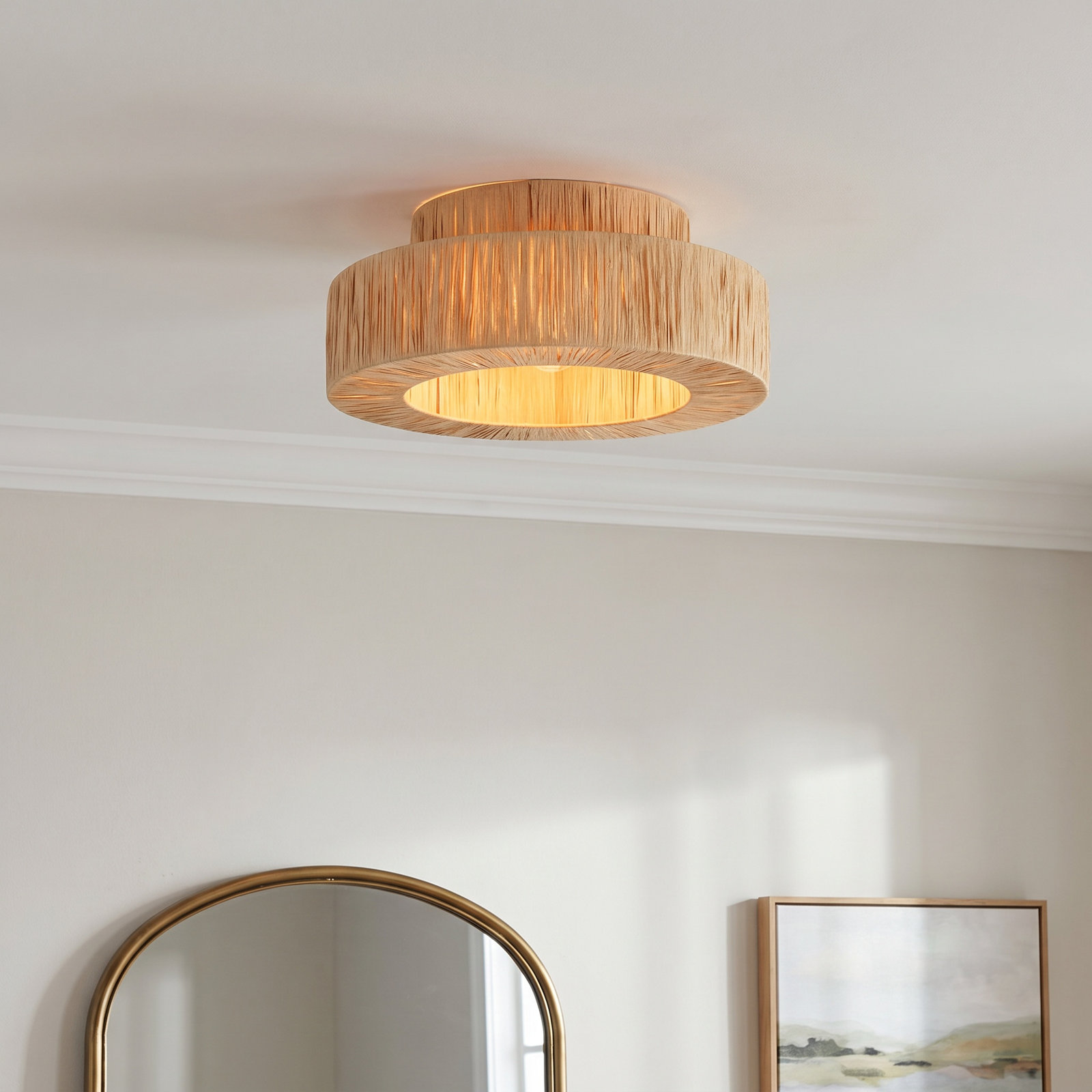 Abbie Single Light Flush Mount, 8.3'' H x 17.7'' W x 17.7'' D, Wood