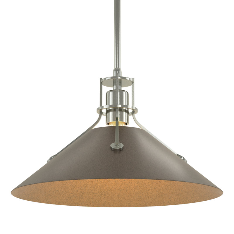 Henry 1 - Light Single Cone Pendant, Bronze, Sterling, 56.3'' H X 14.4'' W X 14.4'' D