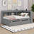 Twin Size Daybed With Drawers, Solid Wood Corner Bed Frame With L-Shaped Bookcase-1325400968