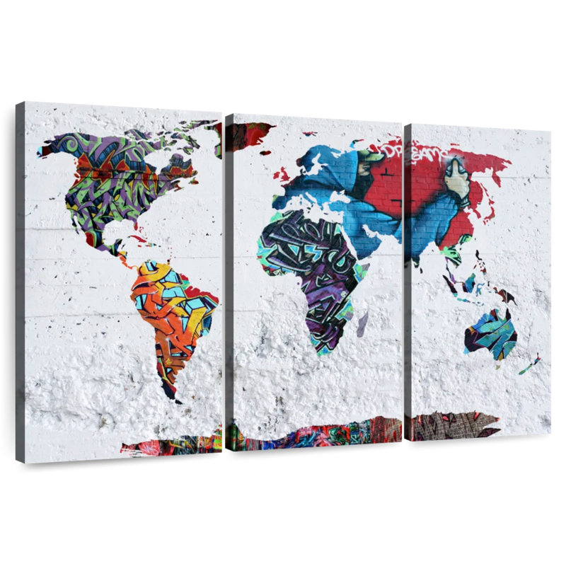 Aliaz Map Graffiti, 20" H x 33" W