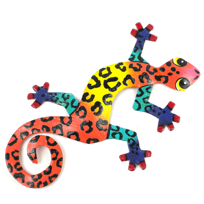 Décoration murale en métal Gecko
