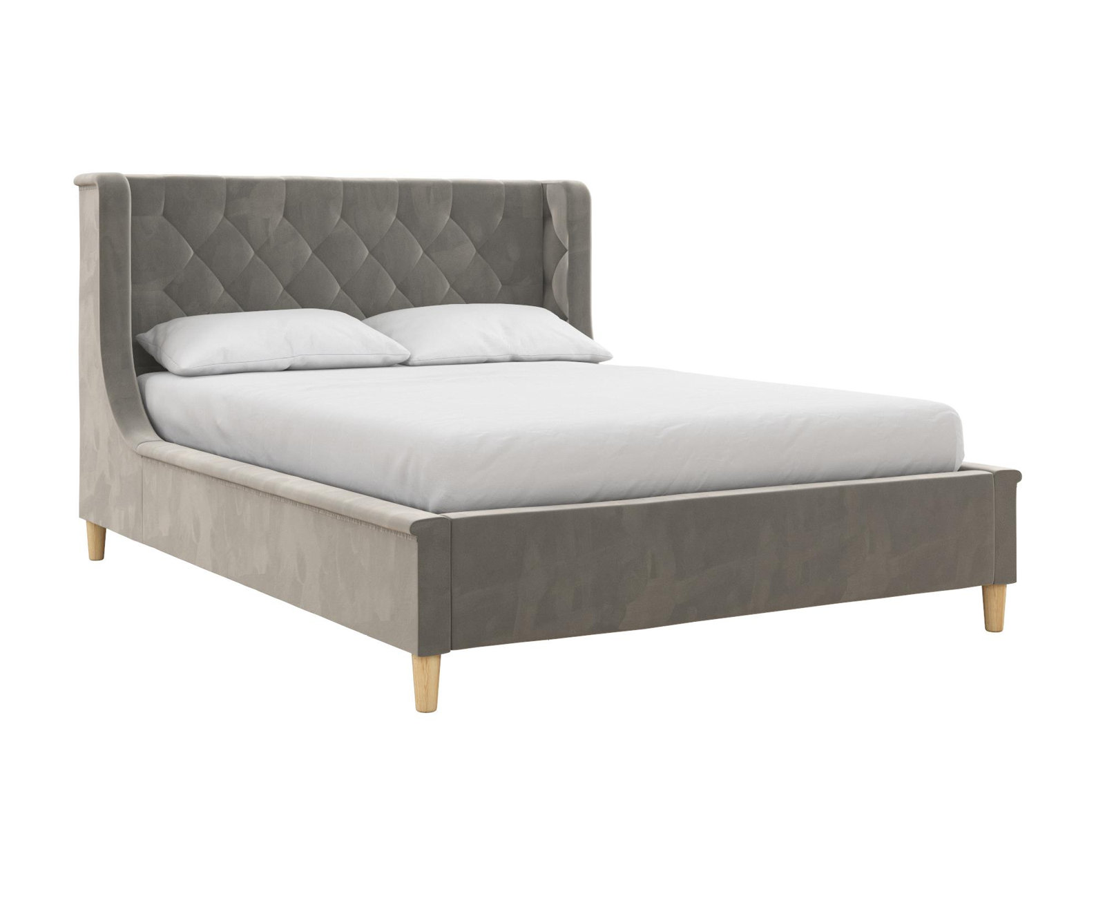 Ambrosia Full Platform Bed, Gray, Full