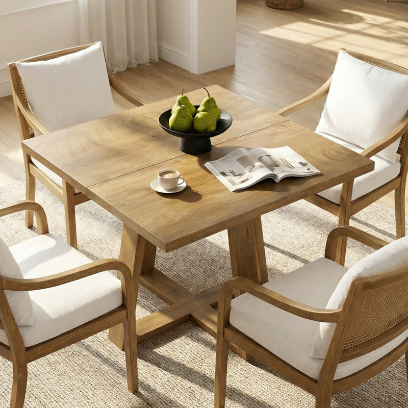 Table de salle à manger ferme 31,5 "pour 4 personnes, table de cuisine pour petits espaces et salle à manger, Brun