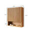 26" Wall-Mounted Striped Bathroom Cabinet, With Doors, Shelf And Open Storage Compartment Over The Toilet Storage Cabinet For Bathroom, Kitchen, Laundry Room, Natural Woodgrain Color