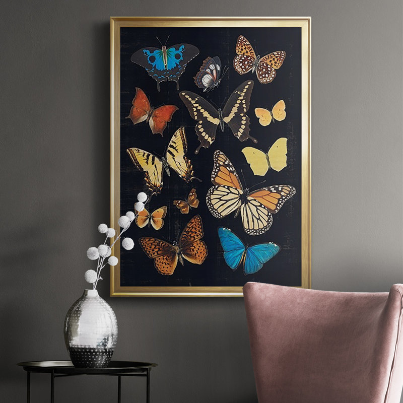 " Collected Flutter IV ", Gold, 24.5" H x 18.5" W x 1" D