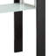 Table rectangulaire en verre avec structure en métal noir et 1 tablette pour un rangement simple et compact dans les espaces de vie principaux, 30 pouces de hauteur, pièces de style minimaliste polyvalent, 16 profondeurs