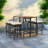 Outdoor Dining Table Sets Included 1 Foldable Table And Four Stools With Cushions-1728332984