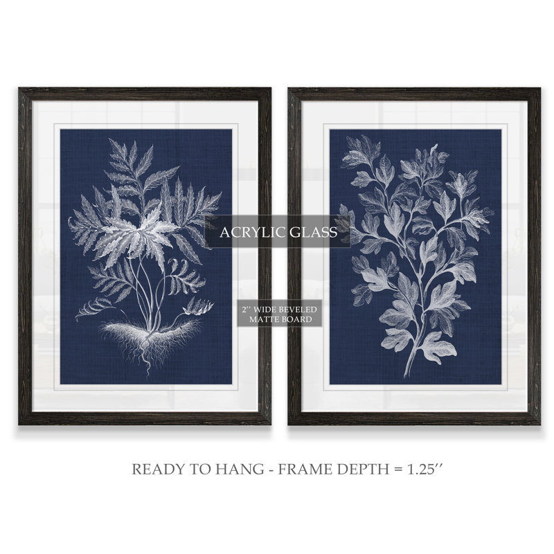 «Lustr Foliage Chintz I» par Vincent Van Gogh - ensemble de 2 reproductions d'art, H 20 po x l 16 po, Ébène