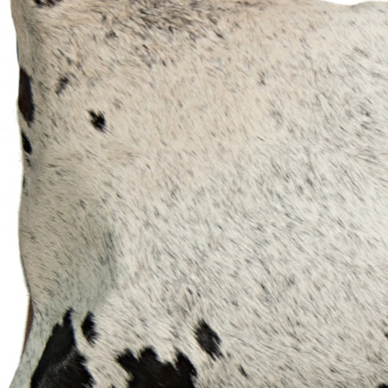 Chocolate and White Cowhide Rectangular Throw Pillow
