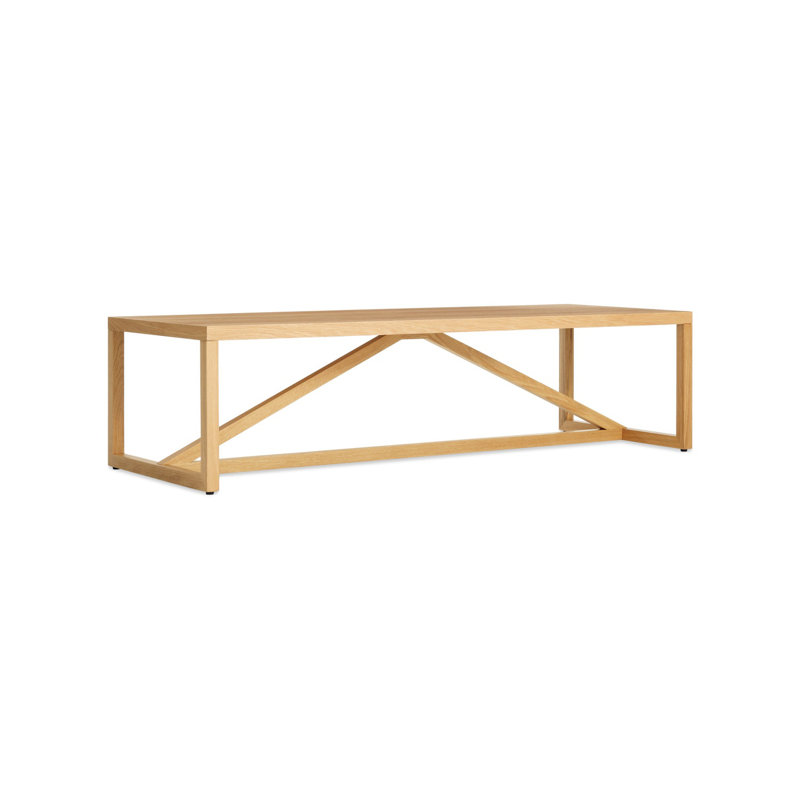 Strut Coffee Table, White Oak, 14" H x 54" L x 20" W