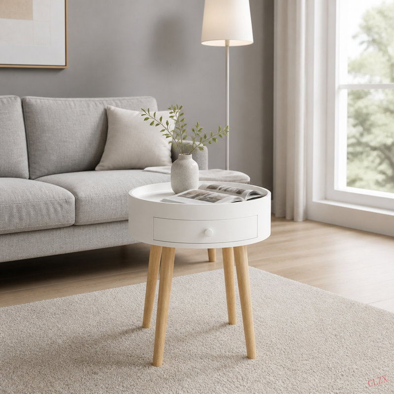 Table de chevet de 18 po de hauteur avec tiroir de rangement et table de chevet, canapé, table basse d'appoint pour chambre à coucher, salon