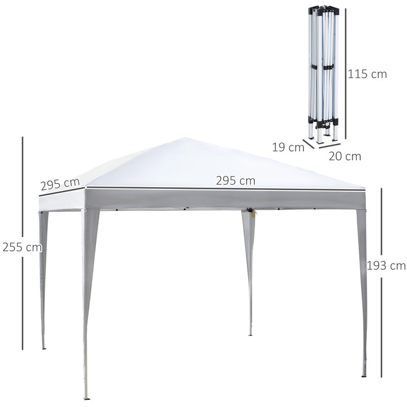 Verde 3m x 3m Metal Pop Up Gazebo, White